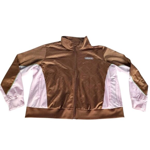 Adidas Woman's Sz 3X Retro Luxury Track Full Zip Jacket Brown Pink - Picture 12 of 12